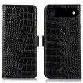 iPhone Air Crocodile Serie Lederhülle mit Geldbörse mit RFID