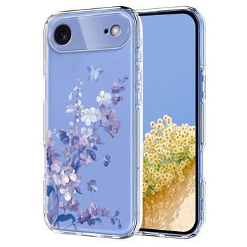 iPhone 17 Air TPU-Hülle mit Blumenmuster - lila
