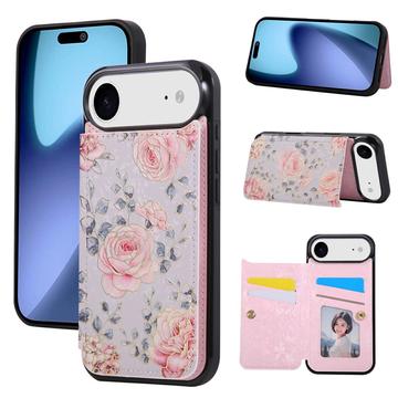 iPhone 17 Air Hülle mit Blumendruck und RFID-Kartenhalter - Rosen