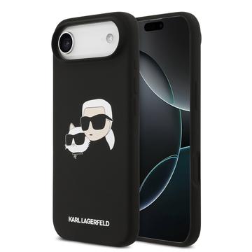 iPhone Air Karl Lagerfeld Double Heads MagSafe Flüssiges Silikongehülle - schwarz