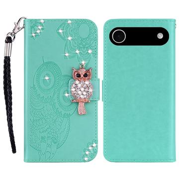iPhone Air Eule Strass Wallet Hülle - Zyan