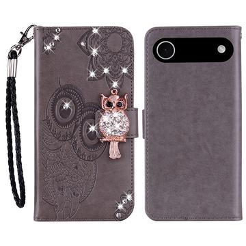 iPhone 17 Air Eule Strass Wallet Hülle