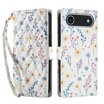 iPhone 17 Air Rhombisches Blumen Wallet Hülle