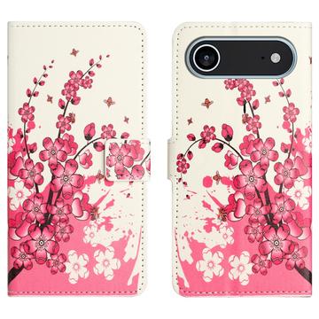 iPhone 17 Air Style Serie Wallet Hülle - Rosa Blumen