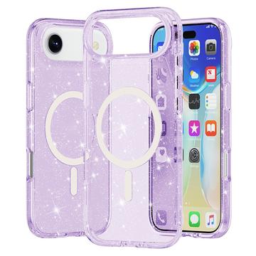 iPhone 17 Air Stylish Glitter Serie Hybrid Hülle - MagSafe-kompatibel - Purpur