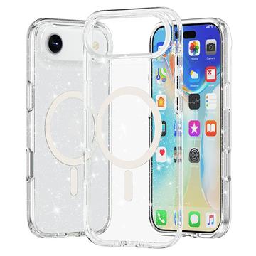 iPhone 17 Air Stylish Glitter Serie Hybrid Hülle - MagSafe-kompatibel - Weiß