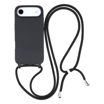 iPhone 17 Air TPU Hülle mit Schlüsselband - Schwarz