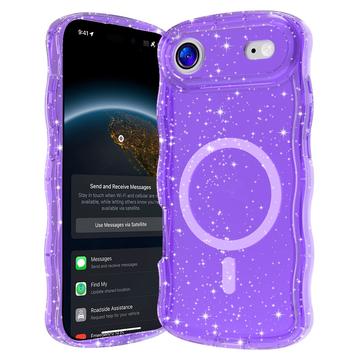 iPhone 17 Air Wave-Edge Laser Glitter MagSafe Hülle - Transluzent Lila