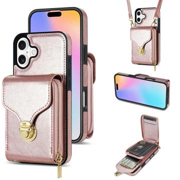 iPhone 17 Alles-in-einem-Hülle mit Brieftasche und Armband - Roségold