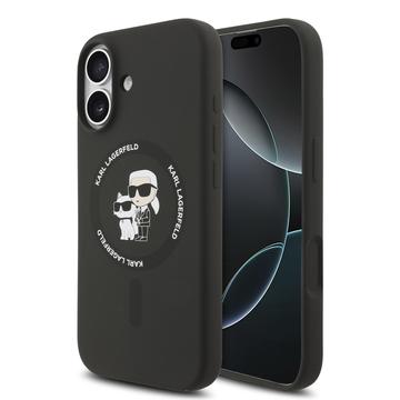 iPhone 17 Karl Lagerfeld Karl and Choupette Flüssigkeit Silikon MagSafe Hülle