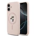 iPhone 17 Karl Lagerfeld Karl and Choupette Flüssigkeit Silikon MagSafe Hülle - Rosa