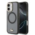 iPhone 17 Lacoste Frosted Finish Gold Logo Hybrid Hülle - MagSafe-kompatibel - Schwarz