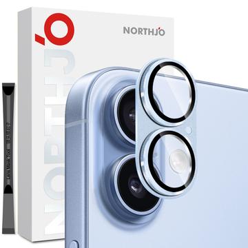 iPhone 17 Northjo Vollschutz Mattes Metall und gehärtetes Glas Kamera Objektivschutz - Blau