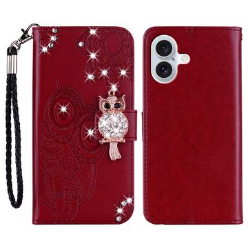 iPhone 17 Eule Strass Wallet Hülle