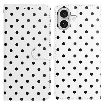 iPhone 17 Polka-Dot-Muster Wallet Hülle - Weiß