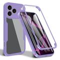 iPhone 17 Pro 360 Schutz Hülle - Purpur / Durchsichtig