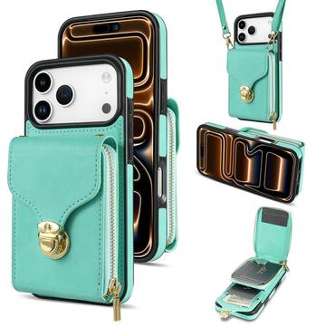 iPhone 17 Pro/18 Pro Alles-in-einem-Hülle mit Brieftasche und Armband - Mint