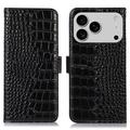 iPhone 17 Pro Crocodile Serie Lederhülle mit Geldbörse mit RFID