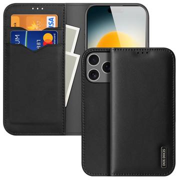 iPhone 17 Pro Dux Ducis Hivo Lederhülle mit Geldbörse - Schwarz