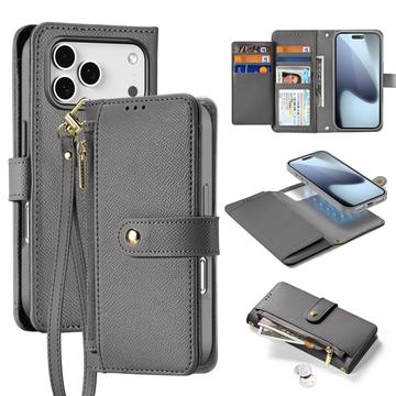 iPhone 17 Pro Dux Ducis Lawa Brieftaschen-Lederhülle mit Magnetabdeckung - Grau