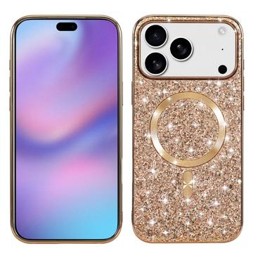 iPhone 17 Pro Galvanisierte Glitzer Hülle - MagSafe-kompatibel - Roségold