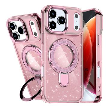 iPhone 17 Pro Glitter Hybrid Hülle mit Kickstand - MagSafe-kompatibel - Pink