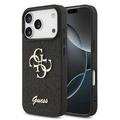 iPhone 17 Pro Guess Fixed Glitter 4G Metal Logo Hülle - Schwarz