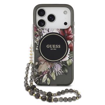 iPhone 17 Pro Guess IML Flowers Hülle mit Perlenband