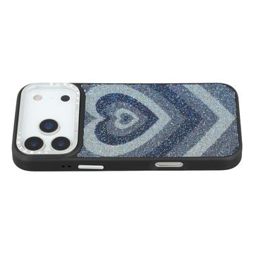 iPhone 17 Pro Jaucase Magnetische Hybridhülle mit Herzmuster - Schwarz