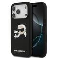 iPhone 17 Pro Karl Lagerfeld Double Heads MagSafe Flüssiges Silikongehülle - schwarz