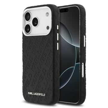 iPhone 17 Pro Karl Lagerfeld Grained Repeated Logo MagSafe Hülle - Schwarz