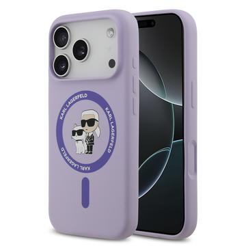 iPhone 17 Pro Karl Lagerfeld Karl and Choupette Flüssigkeit Silikon MagSafe Hülle - Rosa