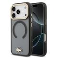 iPhone 17 Pro Lacoste Frosted Finish Gold Logo Hybrid Hülle - MagSafe-kompatibel - Schwarz