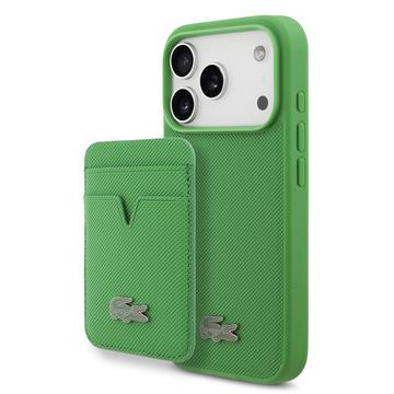 iPhone 17 Pro Lacoste Iconic Petit Pique MagSafe Hülle & Magnetische Kartenhalter - Grün