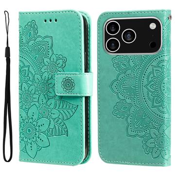 iPhone 17 Pro Mandala Serie Wallet Hülle - Grün