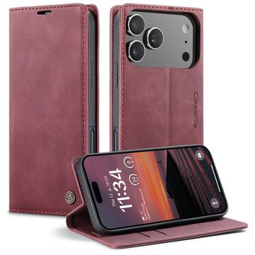 iPhone 17 Pro Max Caseme 013 Serie Schutzhülle mit Geldbörse - Weinrot