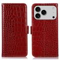 iPhone 17 Pro Max Crocodile Serie Lederhülle mit Geldbörse mit RFID