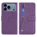 iPhone 17 Pro Max Elegante retro wallet hülle mit drehbarem Kartenhalter und Standfunktion - Lila