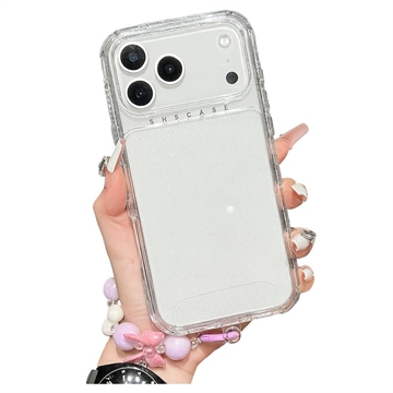 iPhone 17 Pro Max Glitter Stoßfestes Hybrid Hülle mit Handgelenkschlaufe