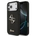 iPhone 17 Pro Max Guess Fixed Glitter 4G Metal Logo Hülle - Schwarz