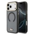 iPhone 17 Pro Max Lacoste Frosted Finish Gold Logo Hybrid Hülle - MagSafe-kompatibel - Schwarz