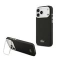 iPhone 17 Pro Max Lacoste Iconic Petit Pique Kameraständer Hülle - MagSafe kompatibel - Schwarz