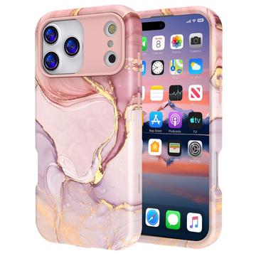 iPhone 17 Pro Max Luxus Marmor Hybrid Hülle - Rosa / Gold