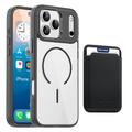 iPhone 17 Pro Max MagSafe Hülle mit Kartenhalter - Schwarz / Durchsichtig