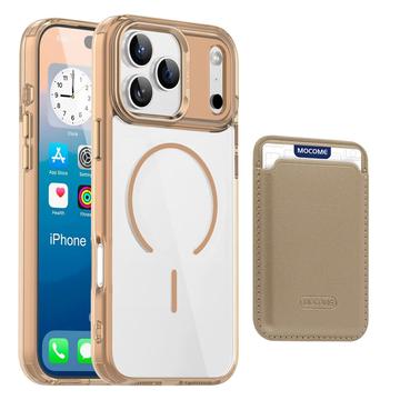 iPhone 17 Pro Max MagSafe Hülle mit Kartenhalter - Wüstengold / Durchsichtig