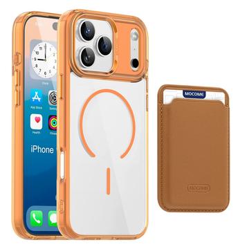 iPhone 17 Pro Max MagSafe Hülle mit Kartenhalter - Orange / Durchsichtig