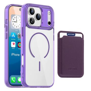 iPhone 17 Pro Max MagSafe Hülle mit Kartenhalter - Lila / Durchsichtig