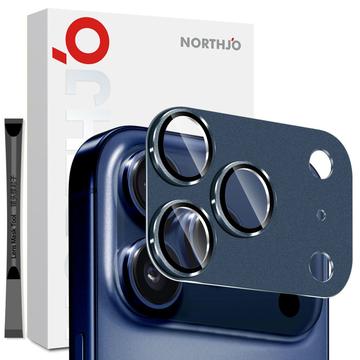 iPhone 17 Pro Max Northjo Voller Schutz aus mattem Metall und gehärtetem Glas Kamera-Objektiv-Schutz - Blau