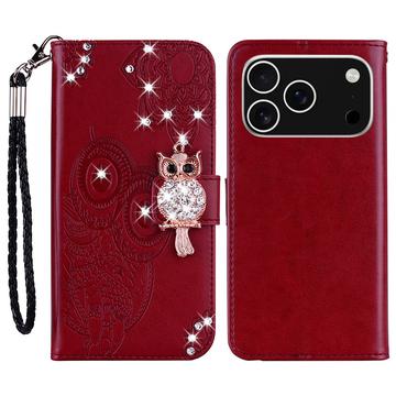 iPhone 17 Pro Max Eule Strass Wallet Hülle