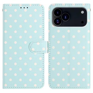 iPhone 17 Pro Max Wallet Case mit Punktmuster - blau